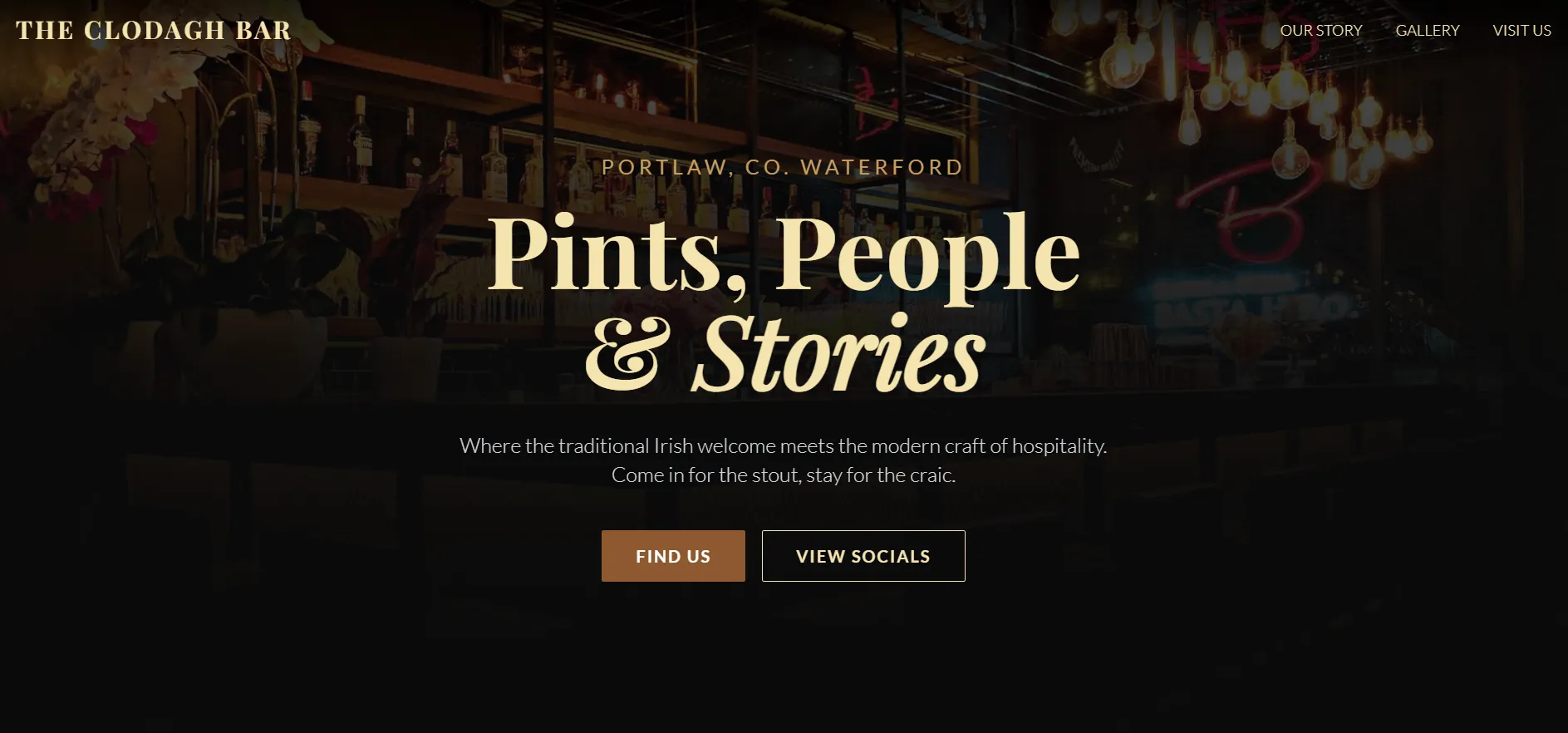 Clodagh Bar Website Preview