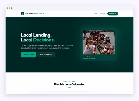 Portlaw Credit Union Website Showcase